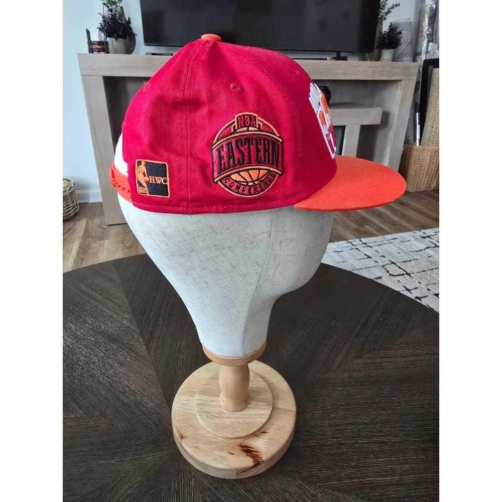 New Era Miami Heat Snapback Hat 9FIFTY NBA Eastern Conference Red Orange HWC
